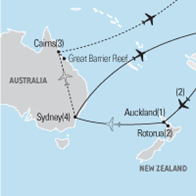 Map of Australia and New Zealand Educational Tour