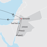 Map of the Jordan educational tour | Explorica