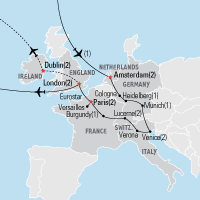 Map of European Highlights Educational Tour
