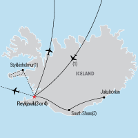 Iceland Adventure Educational Tour Map