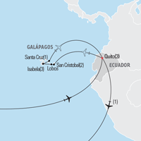Map of Galapagos Island Adventure Educational Tour