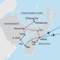 Map of Canadian Maritimes tour