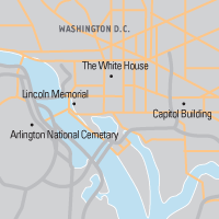 Map of Washington, DC: a Nation's Past, Present and Future Educational Student Tour and Trip