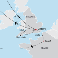 Map of STEM - London & West country tour