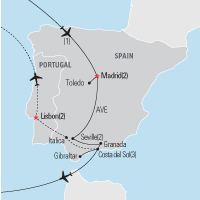 Map of Madrid & the Costa del Sol Educational Tour