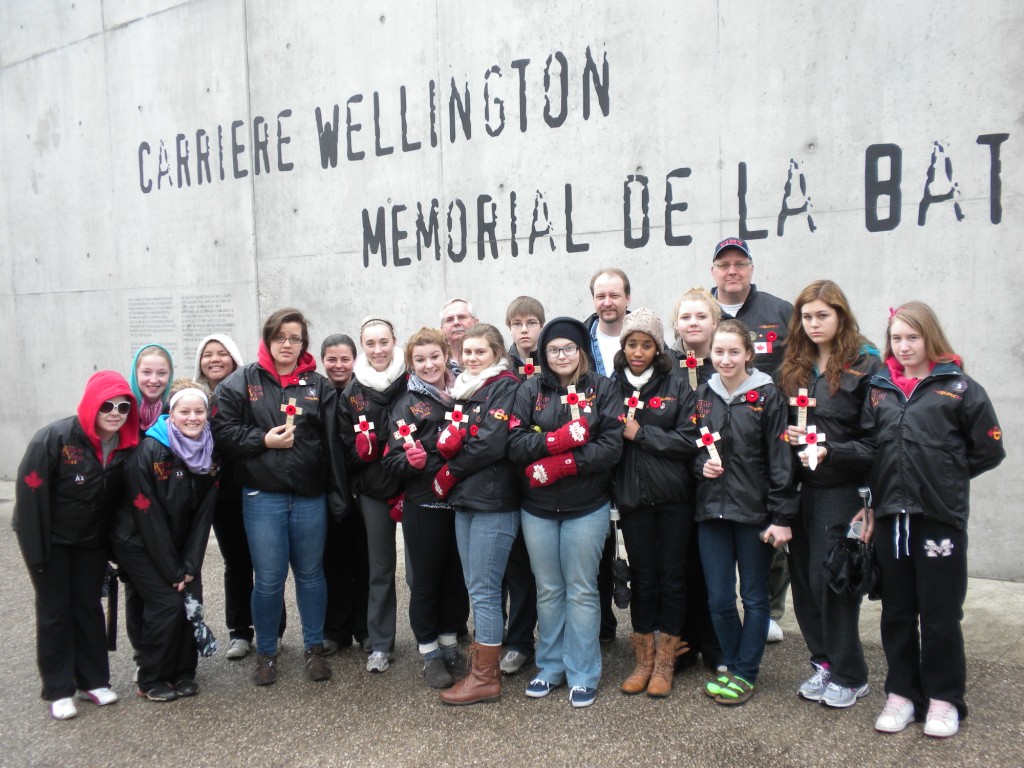 Students on an educational tour to Vimy Ridge