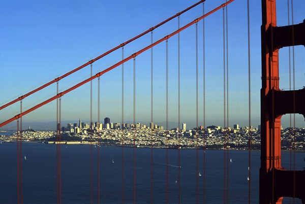 View of San Francisco from the Golden Gate Bridge