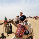 Riding a camel in Egypt