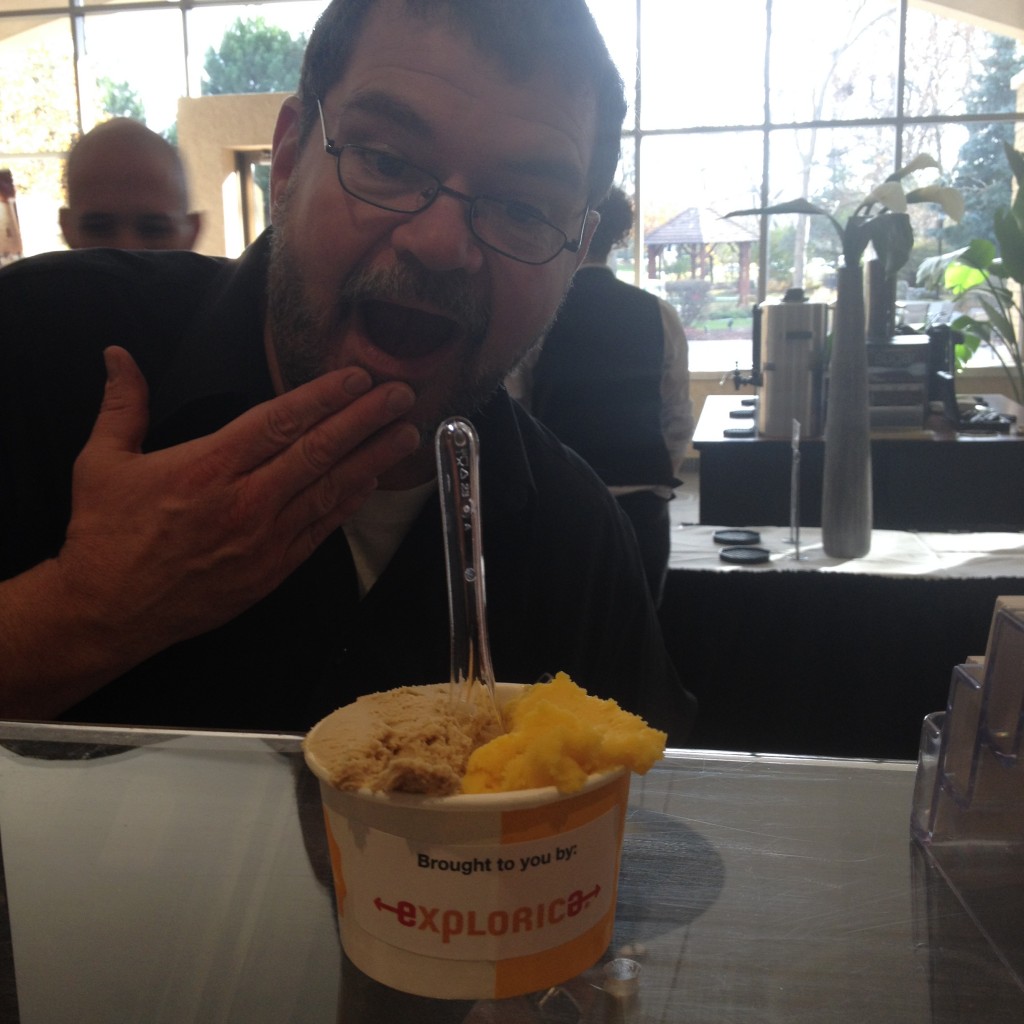 A teacher excited about gelato at the OHASSTA conference.