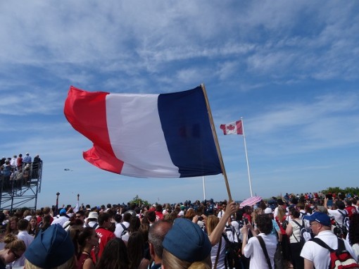 french flag, canadian flag