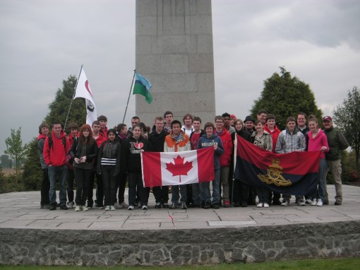 Canadian students at the 70th anniversary celebrations.